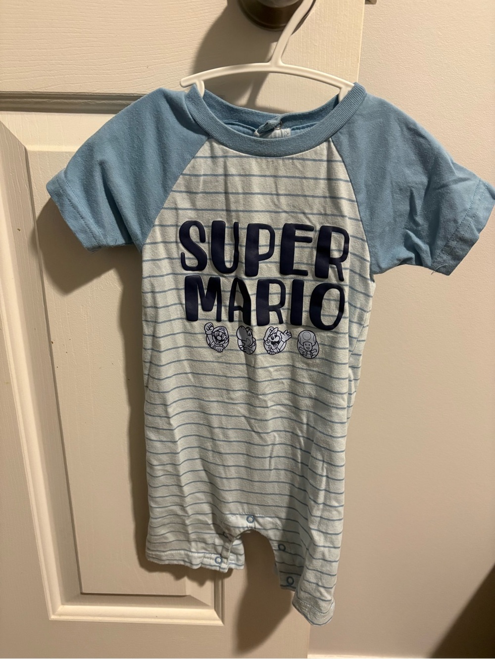 Nintendo Super Mario Light Blue Baby Outfit